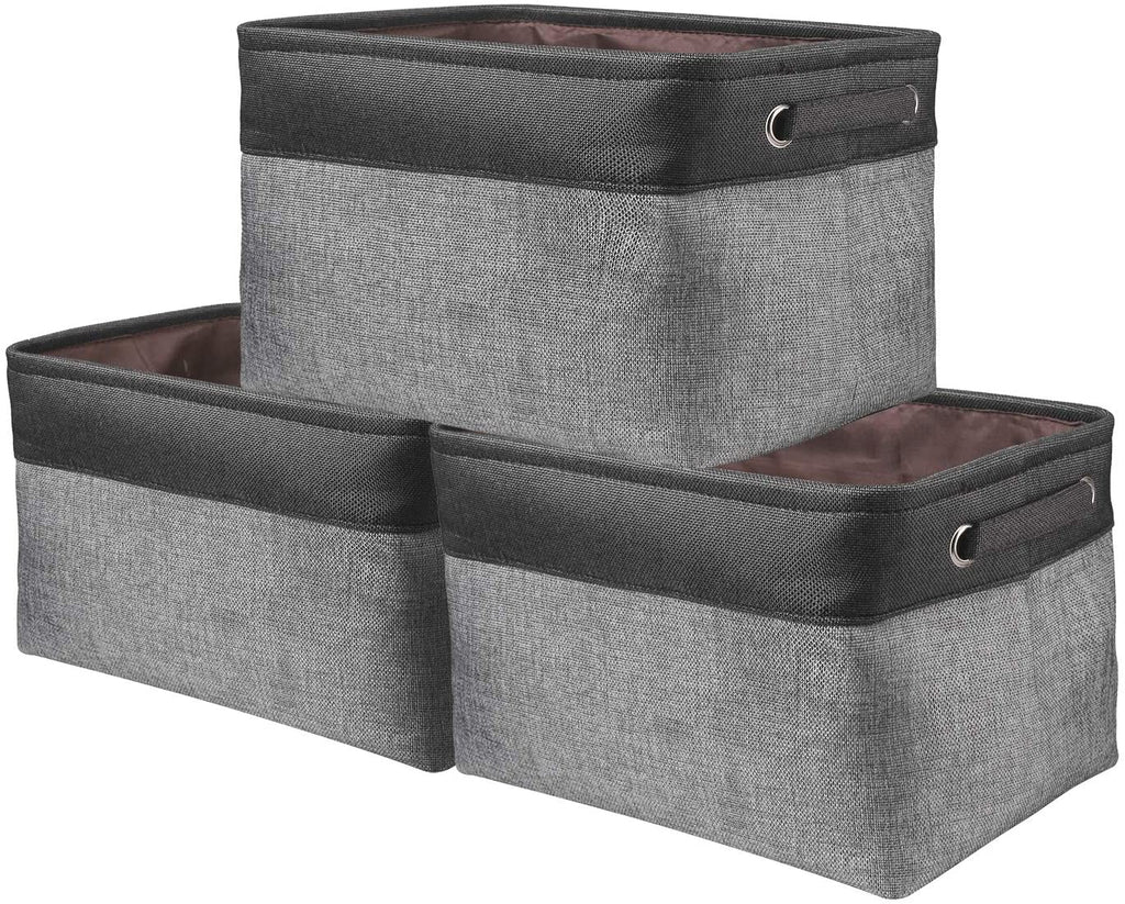 Awekris Large Storage Basket Bin Set [3-Pack] (Grey) (Black and Grey)