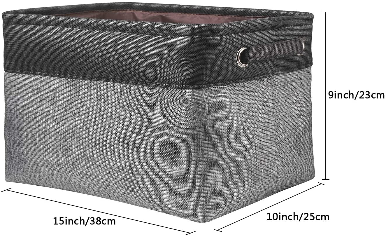 Awekris Large Storage Basket Bin Set [3-Pack] (Grey) (Black and Grey)
