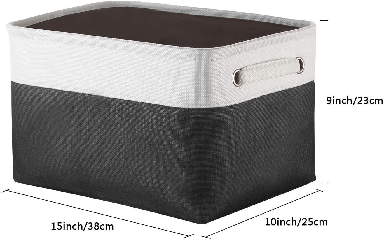 Awekris Large Storage Basket Bin Set [3-Pack]  (Grey) (Black and White)