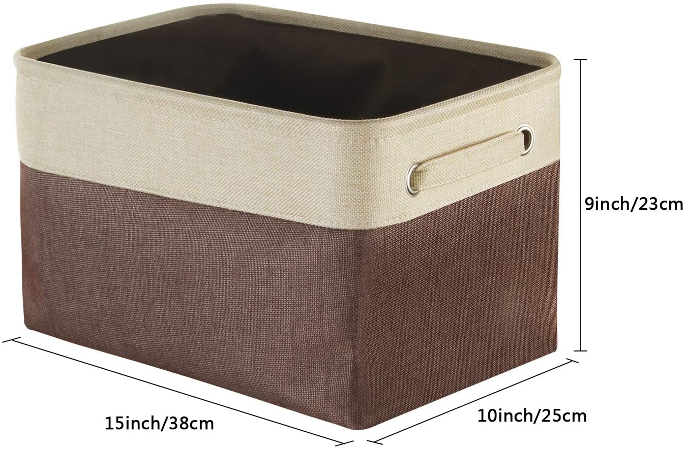 Awekris Large Storage Basket Bin Set [3-Pack](Grey) (Coffee)