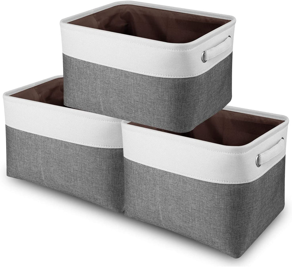 Awekris Large Storage Basket Bin Set [3-Pack]   (Grey)